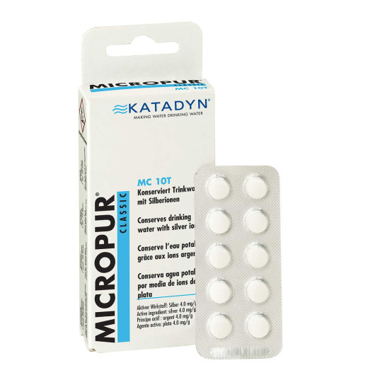 Micropur Classic MC 10T KATADYN - comprimés pour traiter l'eau de votre réservoir en camping-car & bateau.