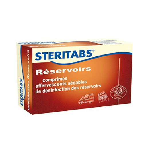 Stéritabs 1 comprimé pour 50 L AQUATABS - désinfecter et conserver l'eau à bord de votre camping-car ou bateau.