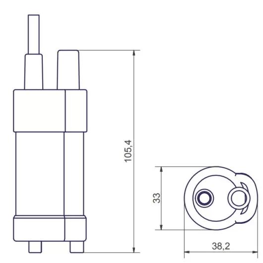Pompe immergée Comet Elegant 12V - 10L/min | Pour bidon et jerrican en van et fourgon aménagé | dimensions