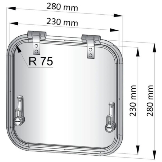 VETUS Planus rectangle Hublot et panneau de pont en bateau