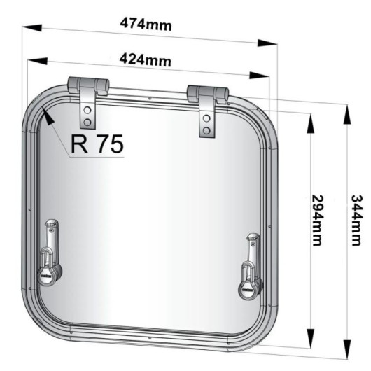 VETUS Planus rectangle Hublot et panneau de pont en bateau