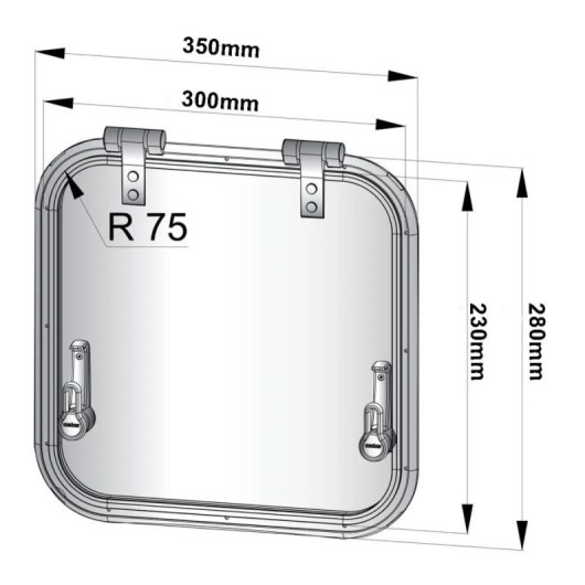 VETUS Planus rectangle Hublot et panneau de pont en bateau