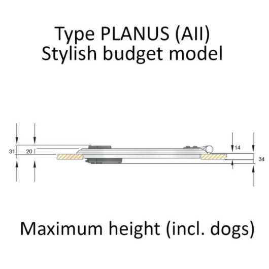 VETUS Planus rectangle Hublot et panneau de pont en bateau