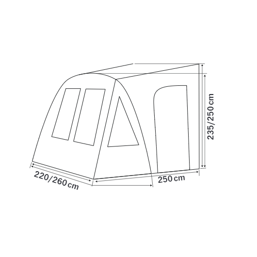 One Beam Air 220 REIMO TENT TECHNOLOGY - Auvent latéral pour caravane, van  & fourgon