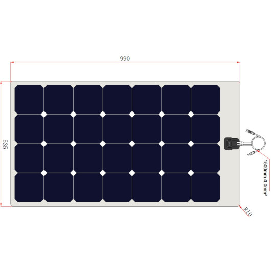 Kit panneau solaire souple 100W MFX et régulateur MPPT VICTRON pour bateau et fourgon
