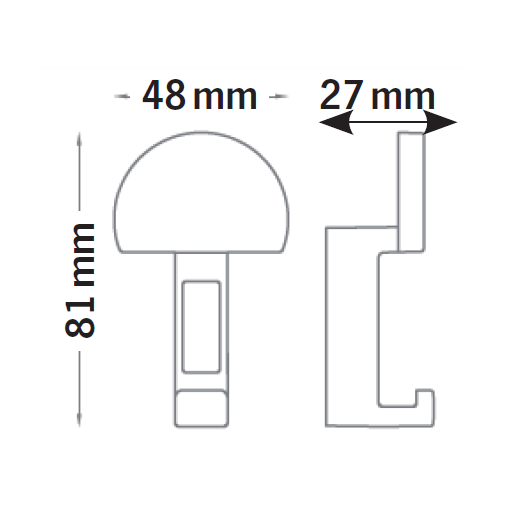 LILIE Patère double chromée 48 x 81 mm