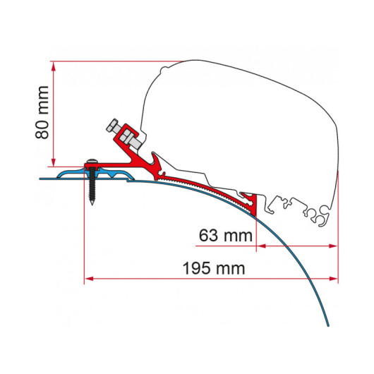 Adaptateur F80 S pour LAIKA Kreos 21 FIAMMA - kit de fixation pour store sur camping-car LAÏKA.