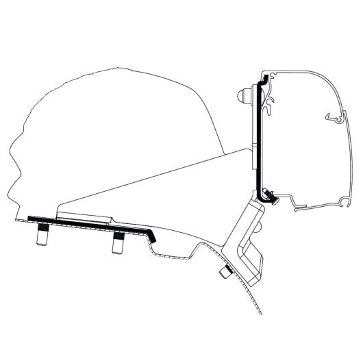 Adaptateur 4200 MERCEDES Vito / Class V avec toit SCA THULE - kit de fixation pour store 4200 sur fourgon MERCEDES.