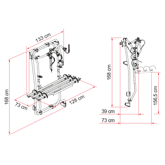 Carry-Bike Frame Crafter 3 Bikes FIAMMA - porte-vélos pour fourgon Crafter pour 3 vélos.