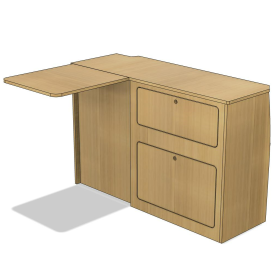 Meuble latéral avec table Simple Vans Universel | Kit aménagement bois van et fourgon