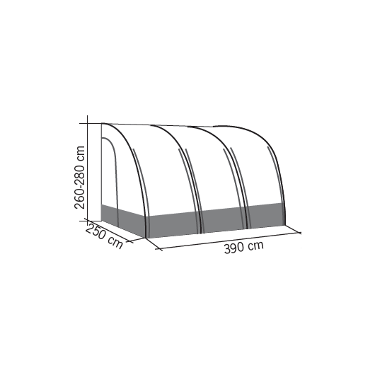 Casa Air II REIMO - auvent gonflable latéral pour camping-car 260 x 280 cm