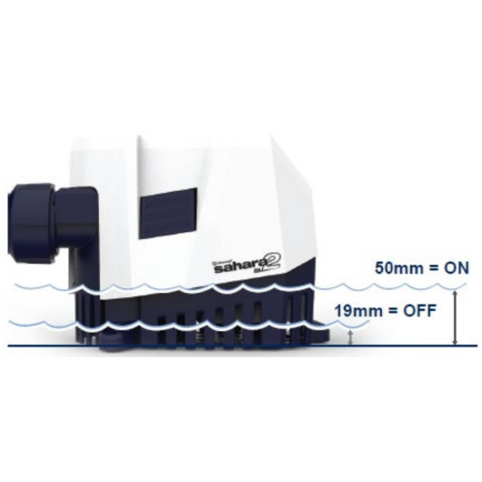Pompe de cale automatique 12V Attwood Sahara MK2 S500, 26 litres minutes pour bateau | Hauteurs