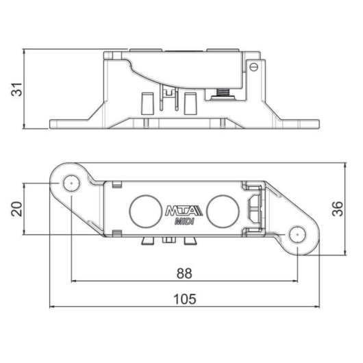 MTA Bus-Bar porte fusible a jumeler