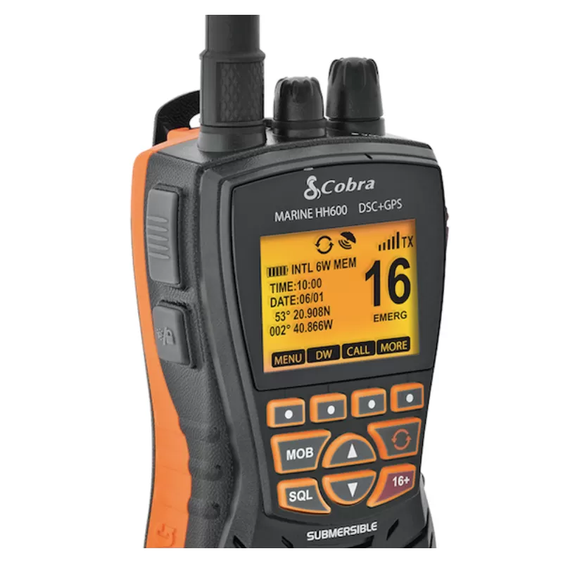 VHF Portable COBRA HH600E pour communication en bateau & voilier.