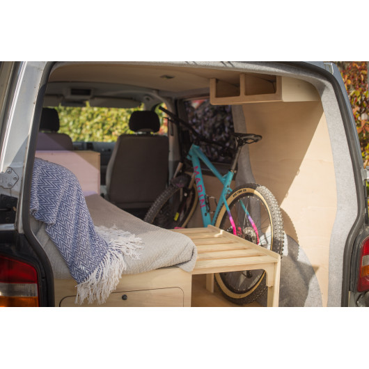 Meuble Seeker Simple Vans | Kit ménagement bois de van et fourgon | lit peigne et vélo