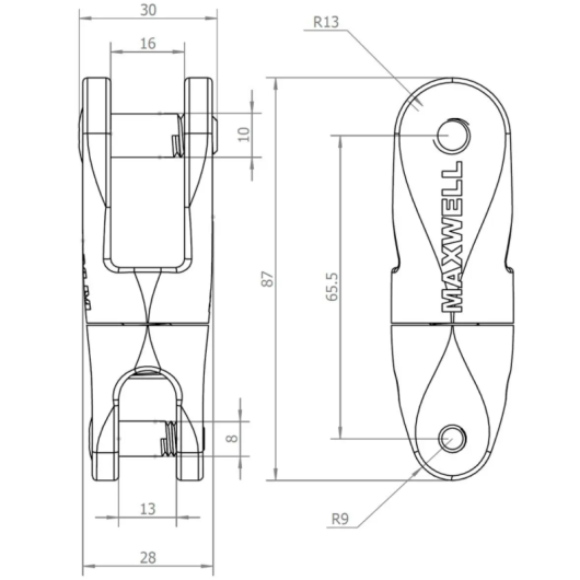 Emerillon inox pour chaine 6-8 mm - MAXWELL - Accessoire mouillage chaine & ancre en bateau