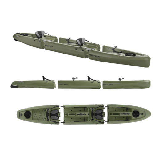 Mojito Duo Angler Vert POINT 65° N - kayak de pêche modulable pour 2 personnes.