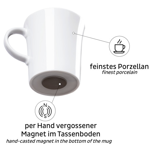 Lot de 2 tasses magnétiques SILWY - tasses magnétiques avec embase à coller pour camping-car et bateau.