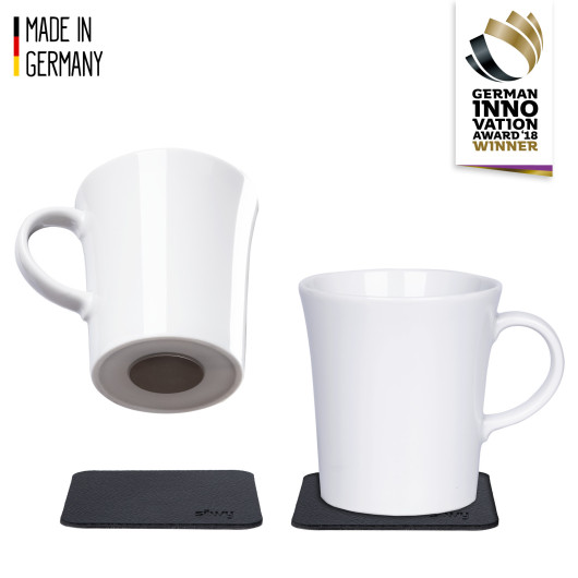 Lot de 2 tasses magnétiques SILWY - tasses magnétiques avec embase à coller pour camping-car et bateau.