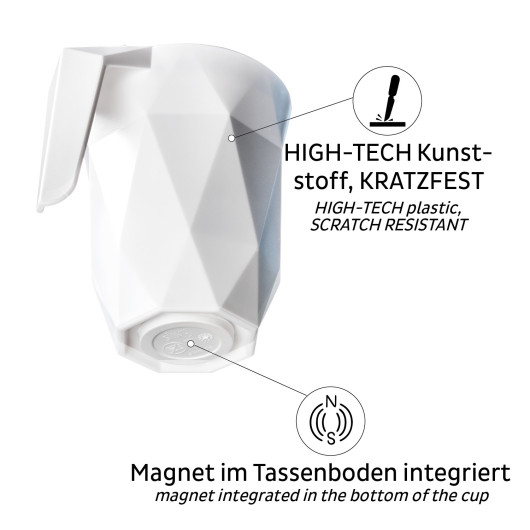 Tasse magnétique SILWY - tasse en plastique avec base magnétique pour camping-car & bateau.