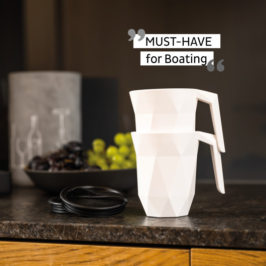 Tasse magnétique SILWY - tasse en plastique avec base magnétique pour camping-car & bateau.