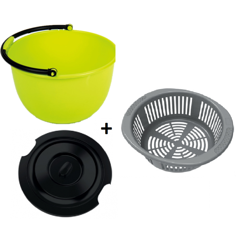 Corbeille à Fruits Avec Couvercle Et égouttoir - Plastique Sans BPA - Pied Décoratif - Pour Table, Fête, Mariage - Vert - 10