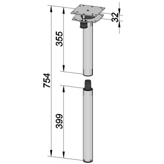 Pied de table 7352GR ILSE - pied de plateau rotatif van & fourgon aménagé