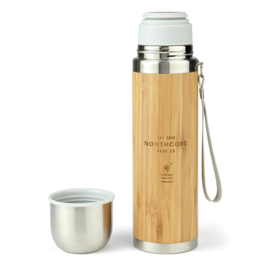 Gourde bambou en acier 360 ml avec mug NOTHCORE - Gourde & thermos® bateau & camping-car -