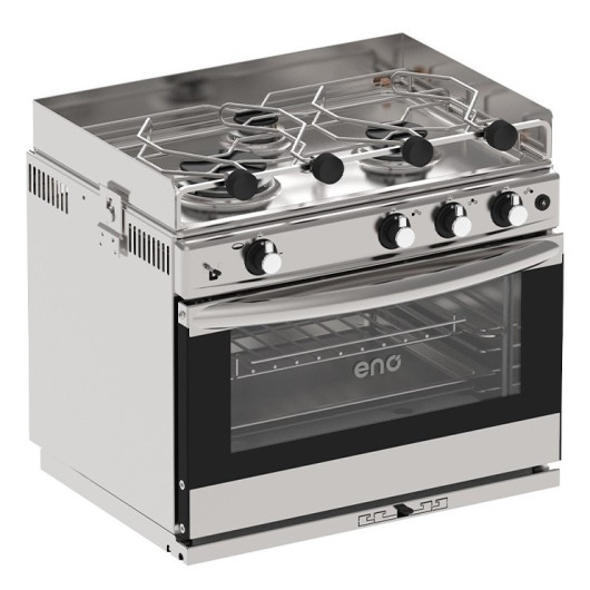 Grand large 3 feux four émaillé sans grill ENO - cuisinière inox à gaz pour bateau