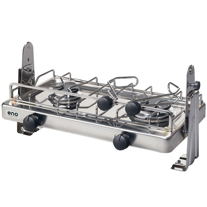 Réchaud Gaz Double IMEX Inox – 2 Brûleurs + 4 Cartouches, Pour Camping Et Jardin