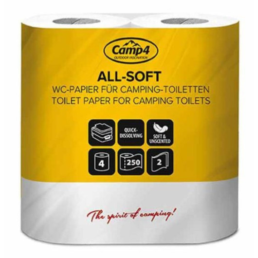 All-Soft CAMP4 - Papier toilette WC chimique & portable camping-car, camping & bateau