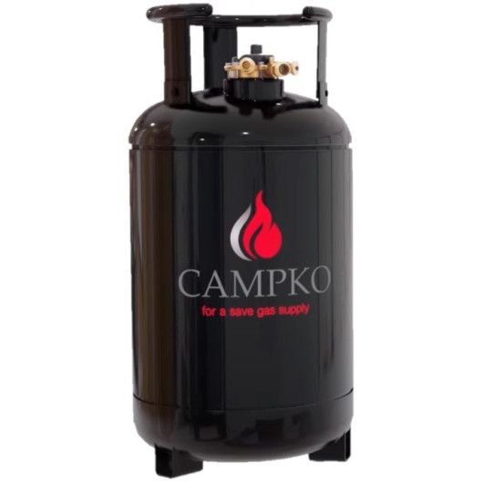 CAMPKO Bouteille de gaz rechargeable GPL volume 30 L pour fourgon et camping-car : vue de côté