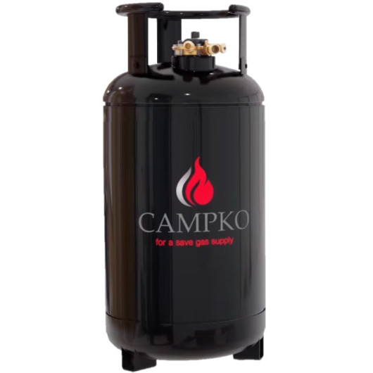 CAMPKO bouteille de gaz rechargeable 36 L pour camping-car et véhicule aménagé. Vu de face