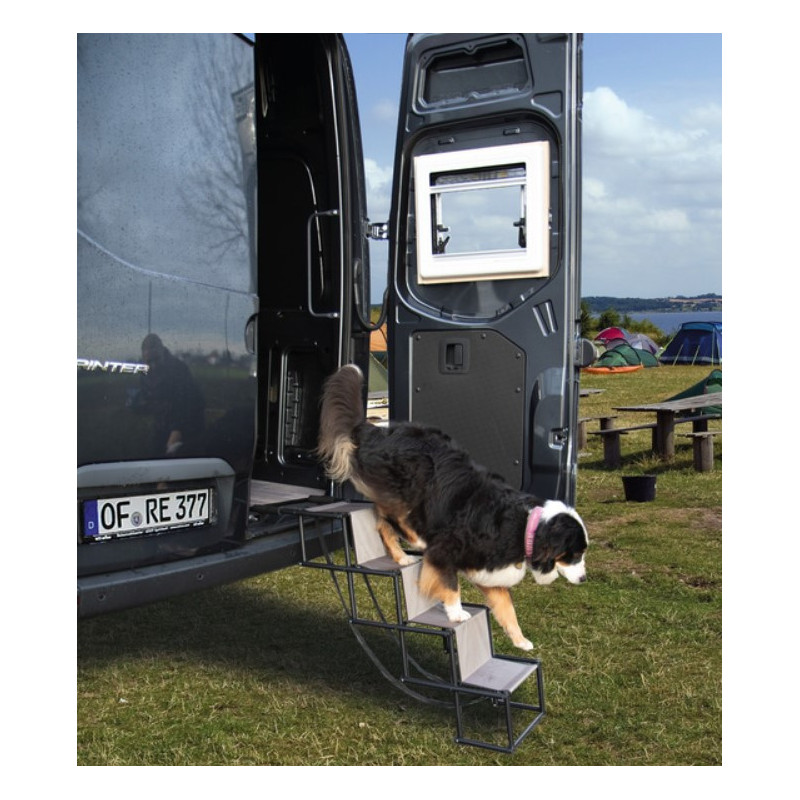 Rampe pliable pour chien CAMP4 escalier acces camping car et fourgon amenage H2R Equipements