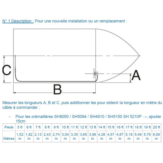 ULTRAFLEX Câble de direction T86