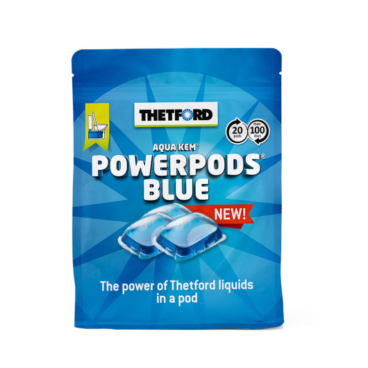 Powerpods Blue THETFORD - additif pour WC chimiques en camping-car et fourgon aménagé.