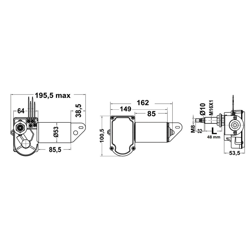 Moteur Essuie-glace électrique 12V Pour Bateau, Caravane, Tricycle - Avec Bras Essuie-glace - Montage Facile, Matériaux Plastique Et Alliage