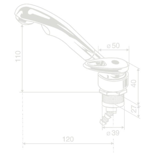 Robinet mitigeur Twist UniQuick 12mm REICH - robinet à contacteur 12V camping-car & van