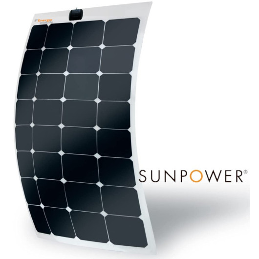 Grand panneau solaire souple et  flexible 235W cellules SUNPOWER black.