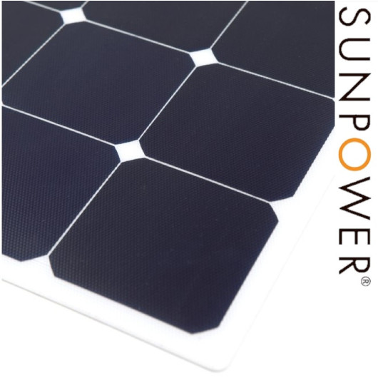 Grand panneau solaire souple et  flexible 235W cellules SUNPOWER black.