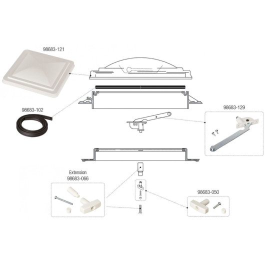 FIAMMA Extension Vent 40x40 White / Fumé / Crystal