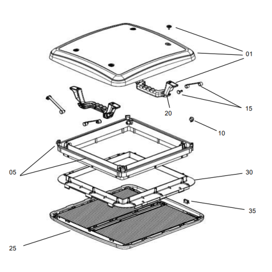 Mini Heki S Pièces détachées DOMETIC - pièces de rechange pour lanterneau camping-car, caravane et fourgon.