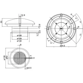 ZADI Aérateur permanent | ø 205 mm Aérateur permanent ø 205 mm Zadi | champignon de toit pour van et caravane ou camping-car