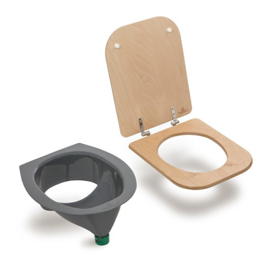 Séparateur gris avec siège de toilette TROBOLO -Entretien & accessoires pour WC camping-car & fourgon