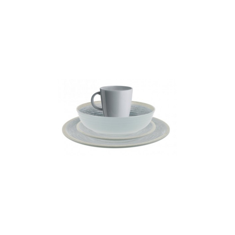 Set De Vaisselle Camping 16 Pièces Reimo En Mélamine - Gris - Casa