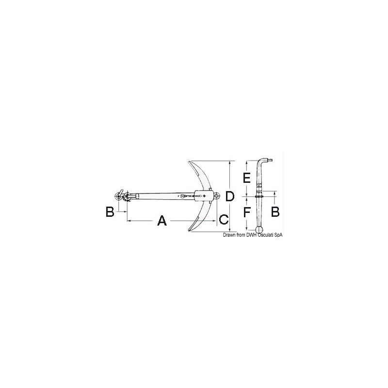 Ancre de bateau pliable 4 douves 1,5 kg - VBESTLIFE - Argent