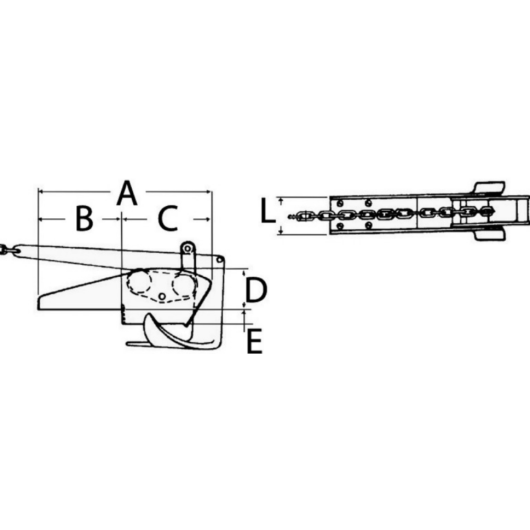 Davier à bascule alu max 12 kg OSCULATI Equipement bateau