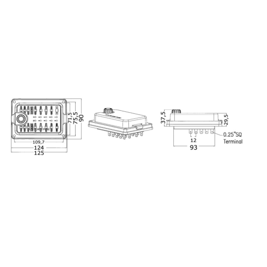 Boîtier porte fusibles semi encastré SCI Distribution et protection électrique en bateau