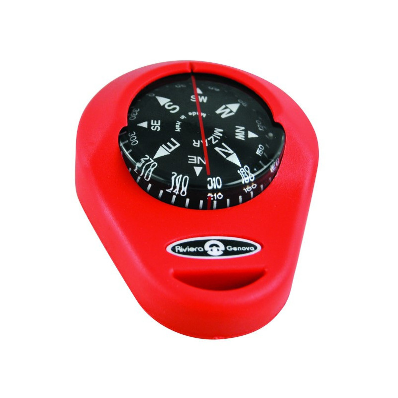 Boussole Marine Riviera Modèle Pegasus 3 – 80 Mm, Noir/rouge, Fabrication Italienne