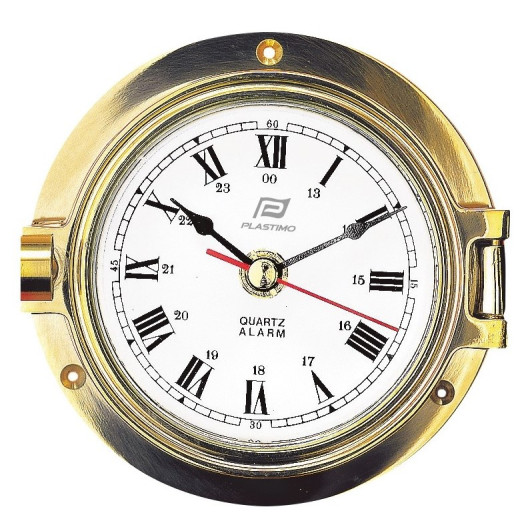 Montre 4" laiton massif PLASTIMO - horloge marine à aiguilles pour bateau